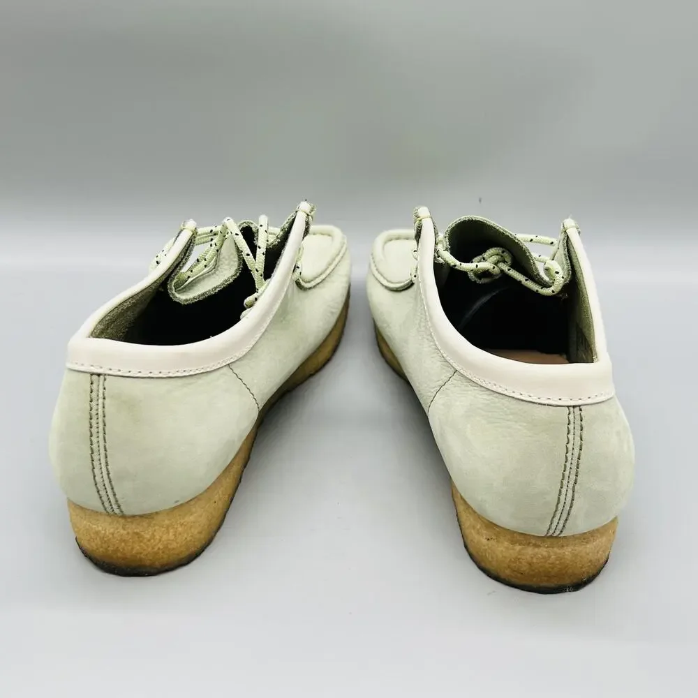 Clarks Shoes Mens 9.5 Green Suede Originals Moc Toe Moccasin Casual Comfort